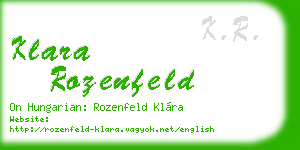 klara rozenfeld business card